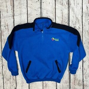 Vintage Vail Colorad Tourism Travel Vacation 1980s Fleece Jacket Coat